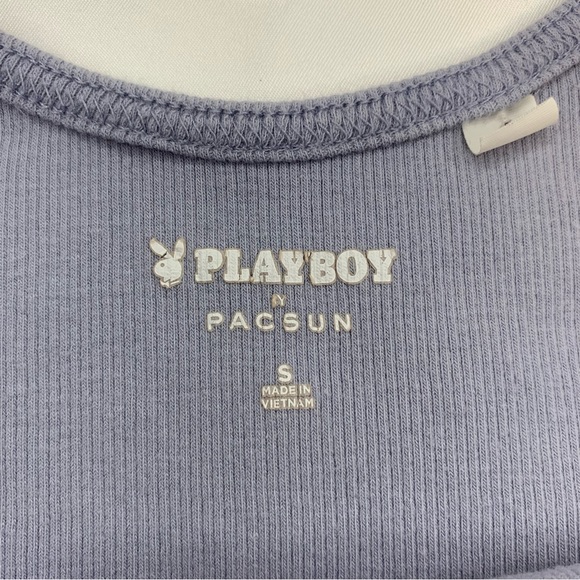 EUC PLAYBOY by Pacsun Spaghetti Strap Tank Ribbed Cropped Shirt Small Cami - Picture 4 of 5